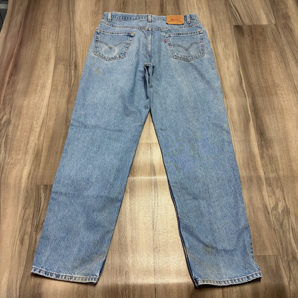 Levis Relaxed Straight Leg Jeans Light Wash Denim W36 L34 Mens 1353